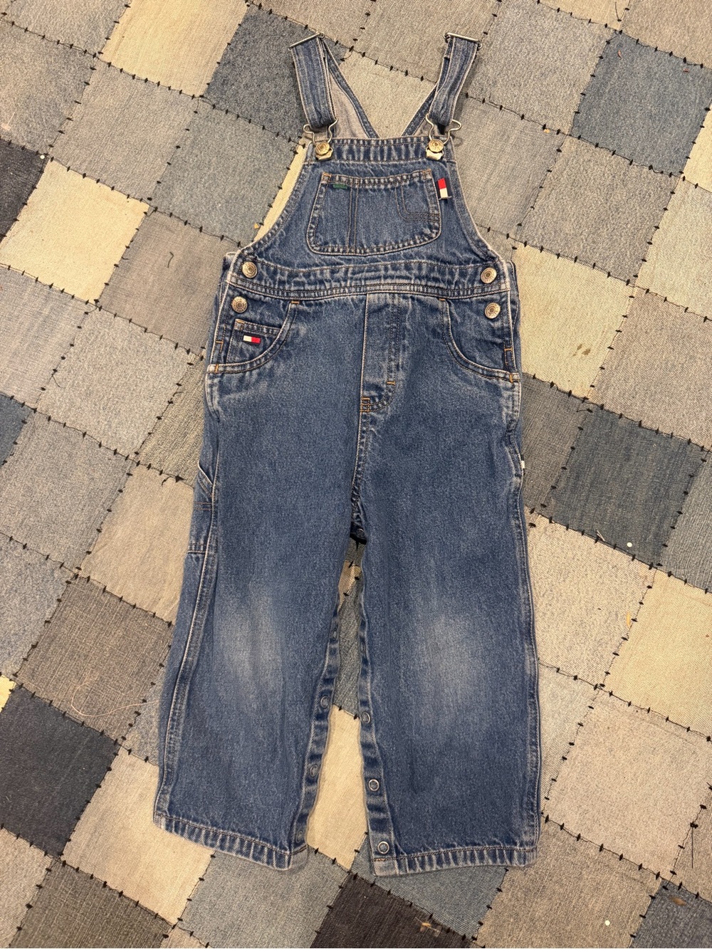 Tommy Hilfiger Classic Denim Overalls in Medium Blue